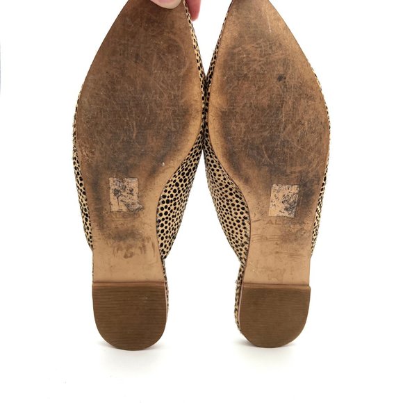Parisian Slip On Mule in Spotty Calf Hair Pointed Toe Flat Leopard Cheetah Print - Picture 9 of 12